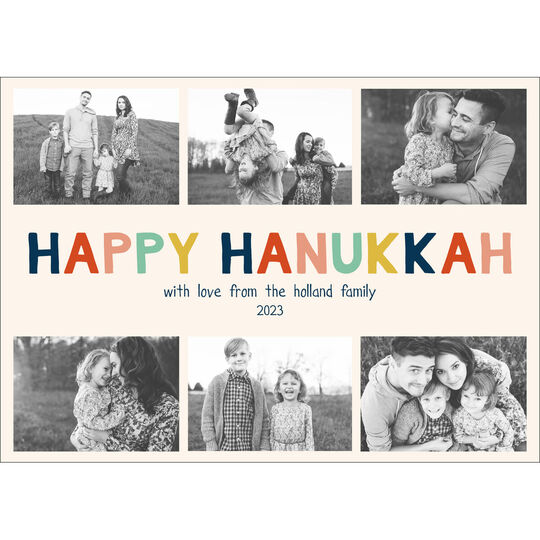 Colorful Hanukkah Collage Photo Cards
